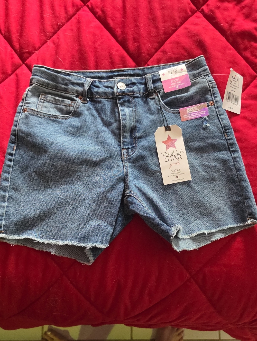 Vanilla Star Medium Blue Denim Cutoff Shorts